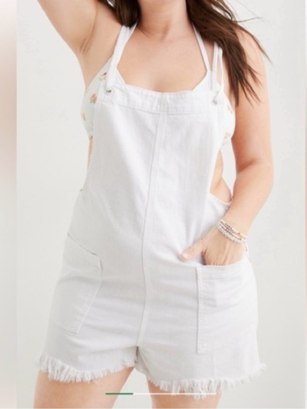 NWOT! AERIE DENIM SHORTALLS (short overalls)